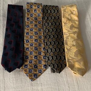 Sophisticated Men's Tie Collection - Black, Gold, Yellow, and Brown
